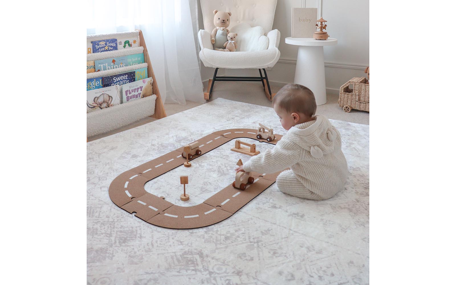 A large padded Cloud Mat laid flat in a playroom